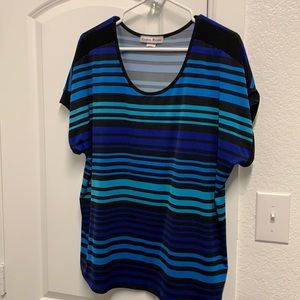 Black and blue striped top